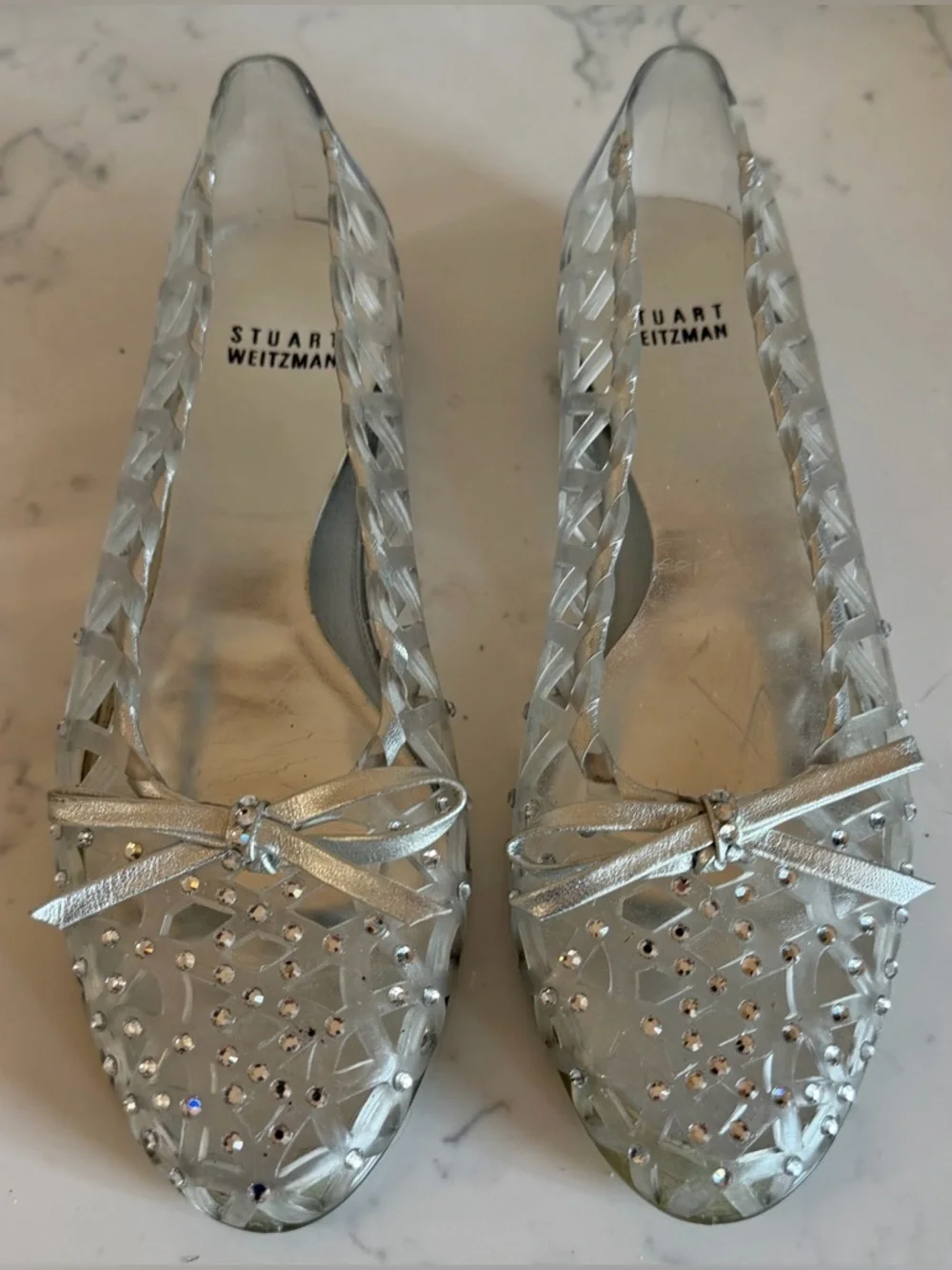 Stuart Weitzman Rhinestone Jelly Ballerina Flats women’s Size 7